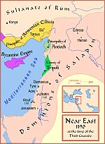 The Near East in 1190, before Richard's conquest of Cyprus